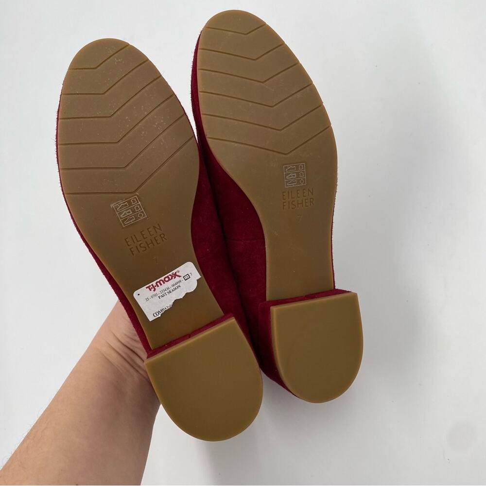 Eileen Fisher Elan Suede Loafers in Deep Claret Size 7‎ - Picture 6 of 7